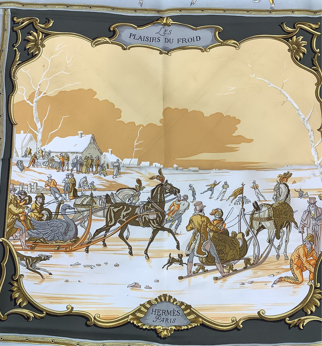 Hermès “Les Plaisirs du Froid” silk square scarf – Elite HNW