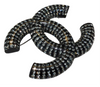 Chanel Resin and Crystal Double C Brooch