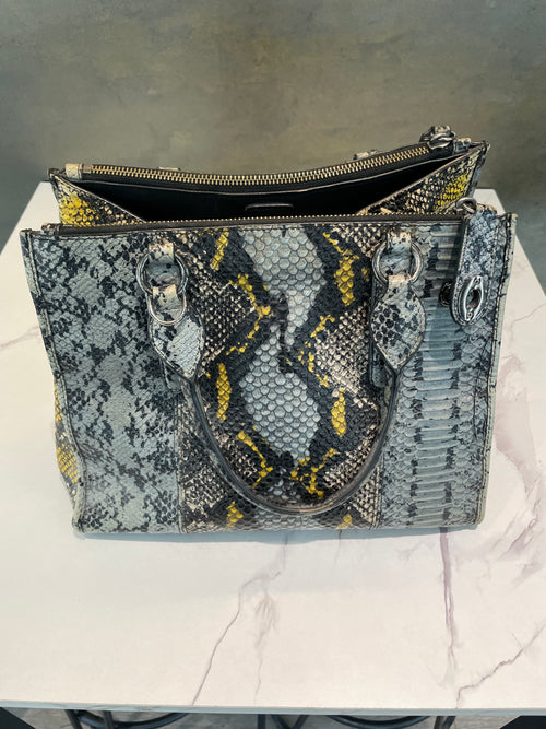Coach Carryall Colour Block Python Embossed Leather Handbag