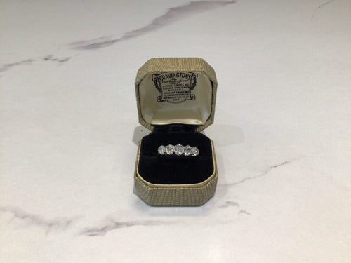 18ct Yellow Gold and Platinum Five Stone Diamond Ring