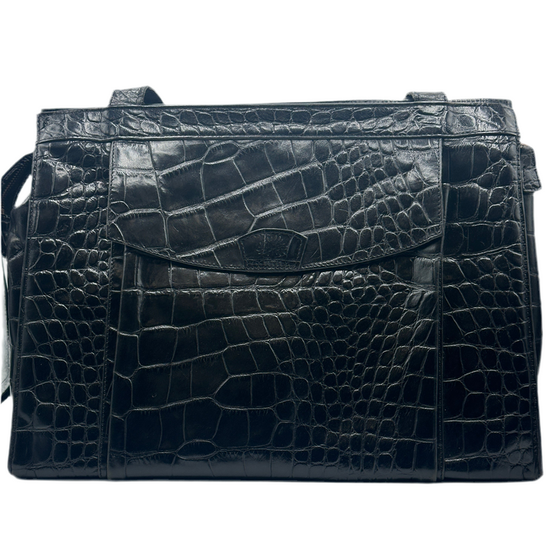 Vintage Black Croc-Embossed Mulberry Handbag – Elite HNW - High