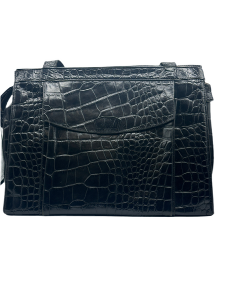 Vintage Black Croc-Embossed Mulberry Handbag – Elite HNW - High