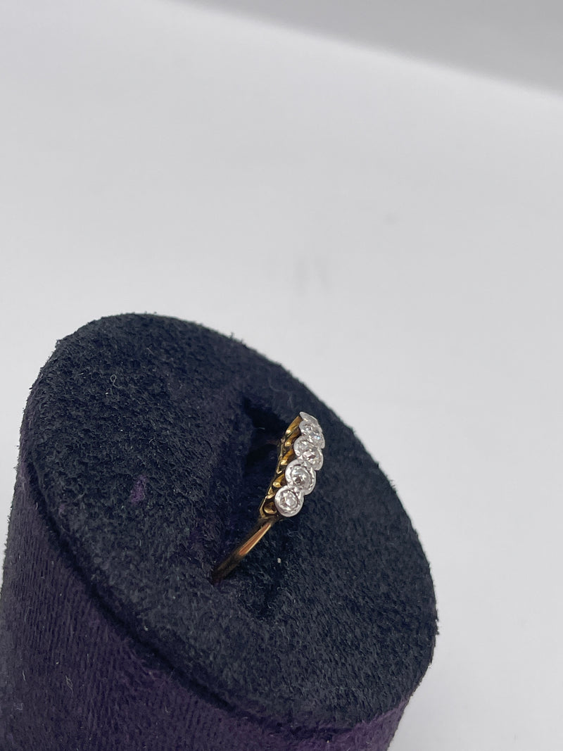 Diamond and Gold Five Stone Ring