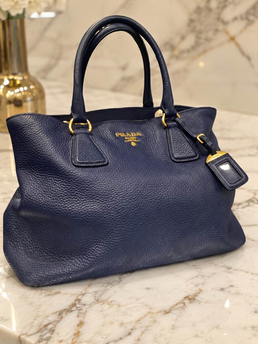 M*様 PRADA ネイビー ハンドバッグ Prada Vitello Phenix Top Handle Bag – Elite HNW - High End Watches