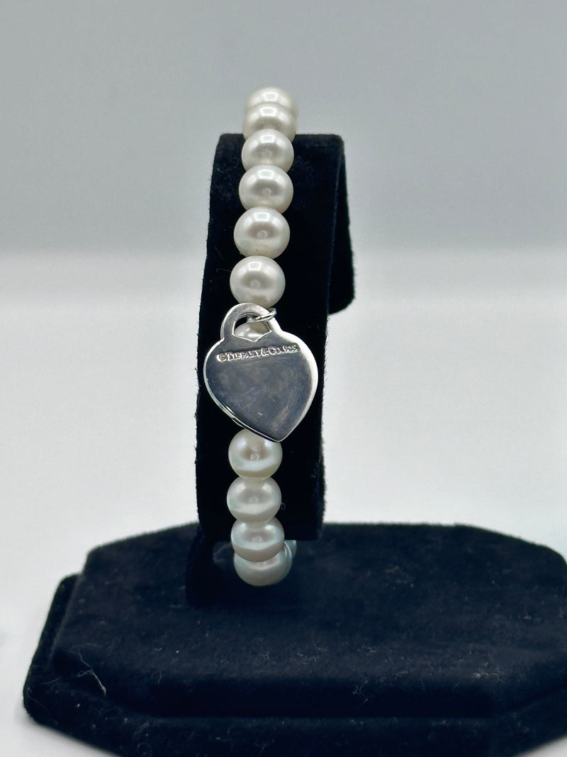 Tiffany & Co. Pearl Bracelet With Heart Charm