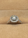 18 Carat White Gold Diamond Solitaire and Halo ring
