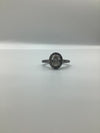Oval Cut Diamond Solitaire Ring with Halo in Platinum