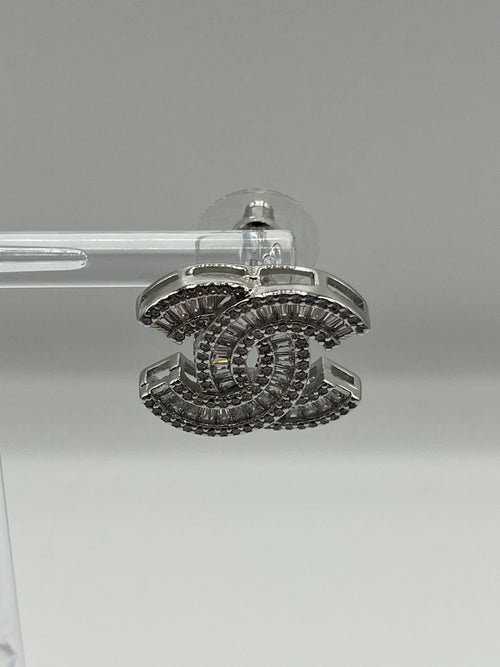 Chanel Silver Stud Earrings