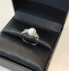 9ct White Gold Pearl and Diamond Ring