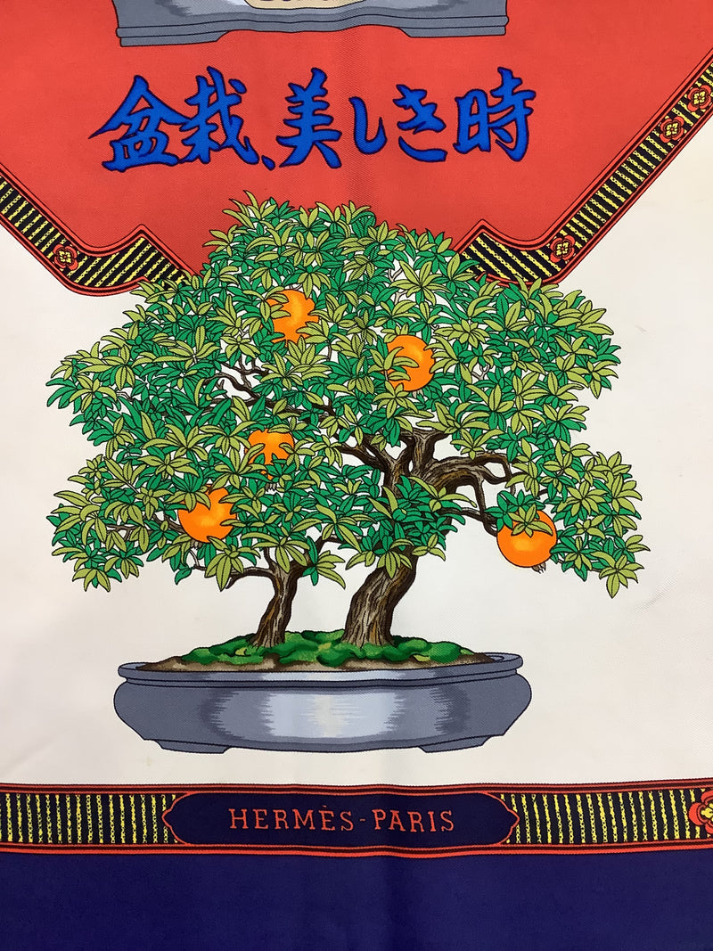 HERMES 盆栽デザイン シルクスカーフ Hermès “Les Beaux Jours de Bonsai” Silk Square Scarf – Elite HNW