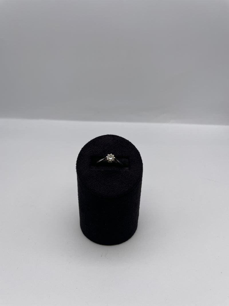 Solitaire Diamond and White Gold Ring
