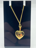 Chanel Enamel Heart Pendant Necklace