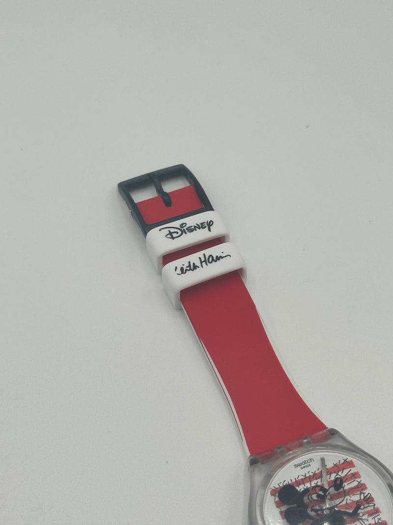 Swatch / スウォッチ | × Disney × Keith Haring ジェント GZ352 腕時計 | レッド/ホワイト | レディース GZ352 - MOUSE MARINIÈRE - Swatch® United States
