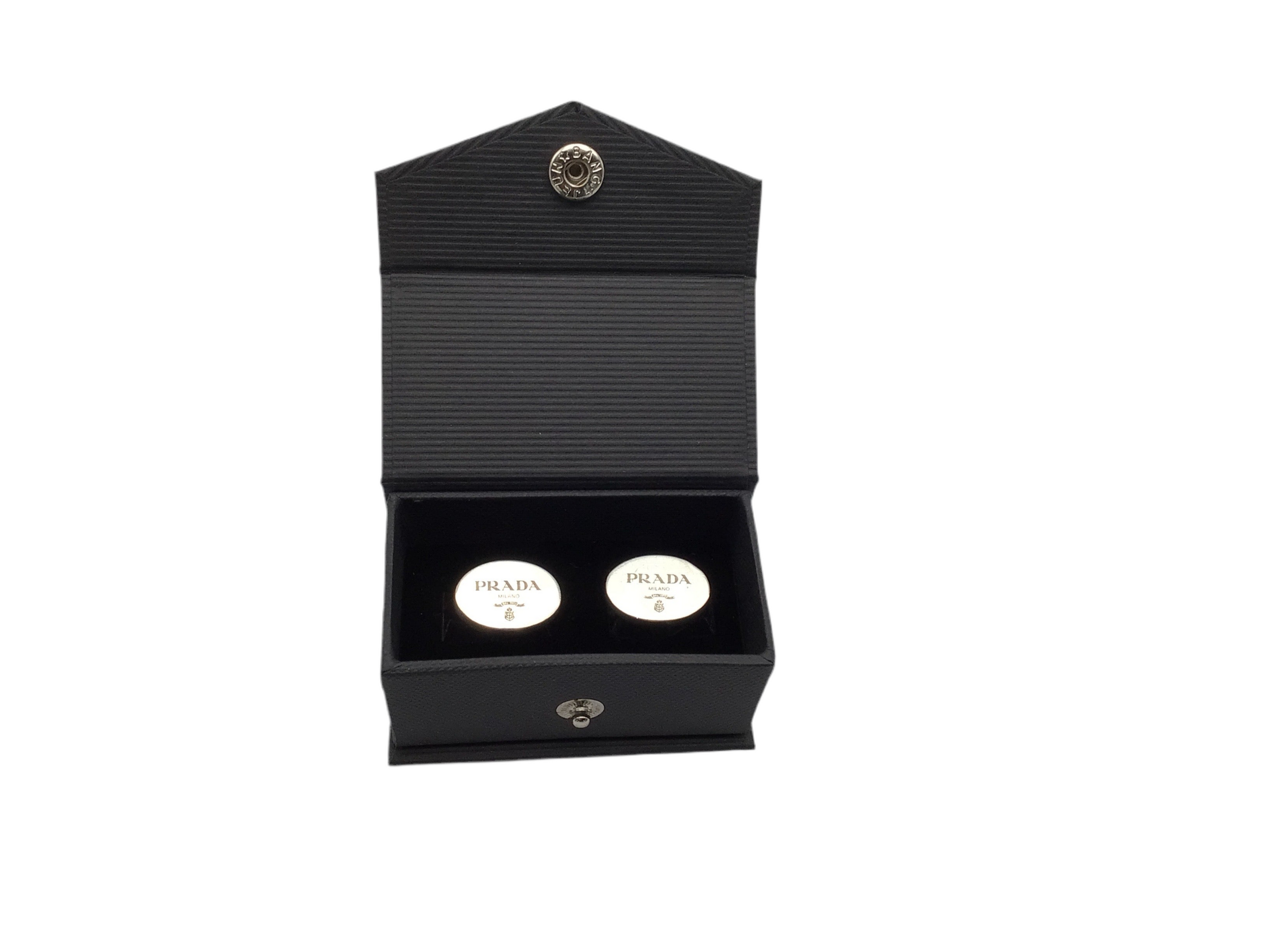 Prada silver oval cufflinks – Elite HNW - High End Watches Prada silver oval cufflinks – Elite HNW - High End Watches