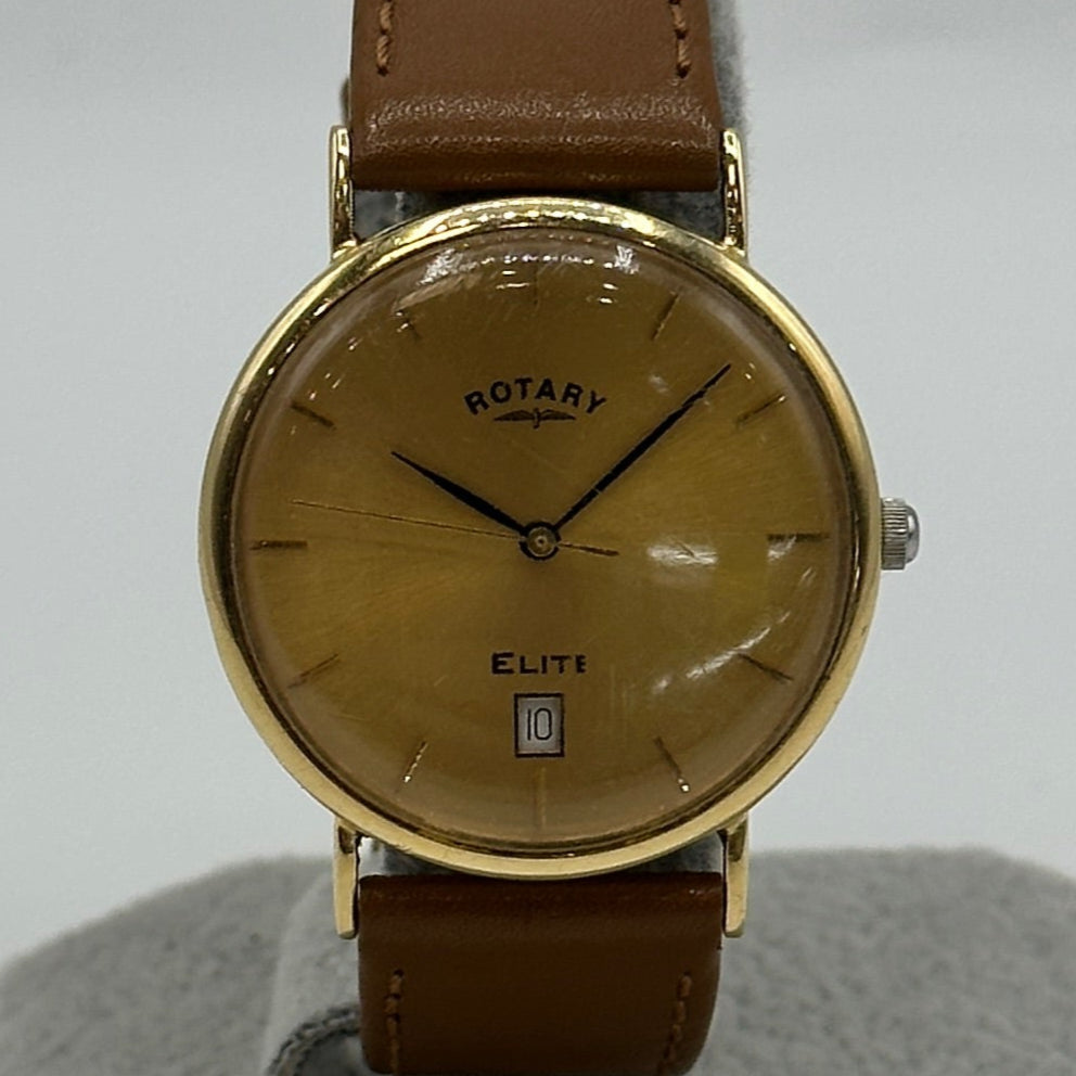9ct Gold Rotary Elite Rotary Wrist Watch Rotary Elite 18ct Yellow