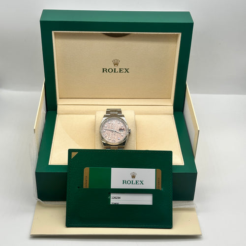 Rolex Datejust 36mm Pink Diamond Dial Authenticity Guarantee Full Set