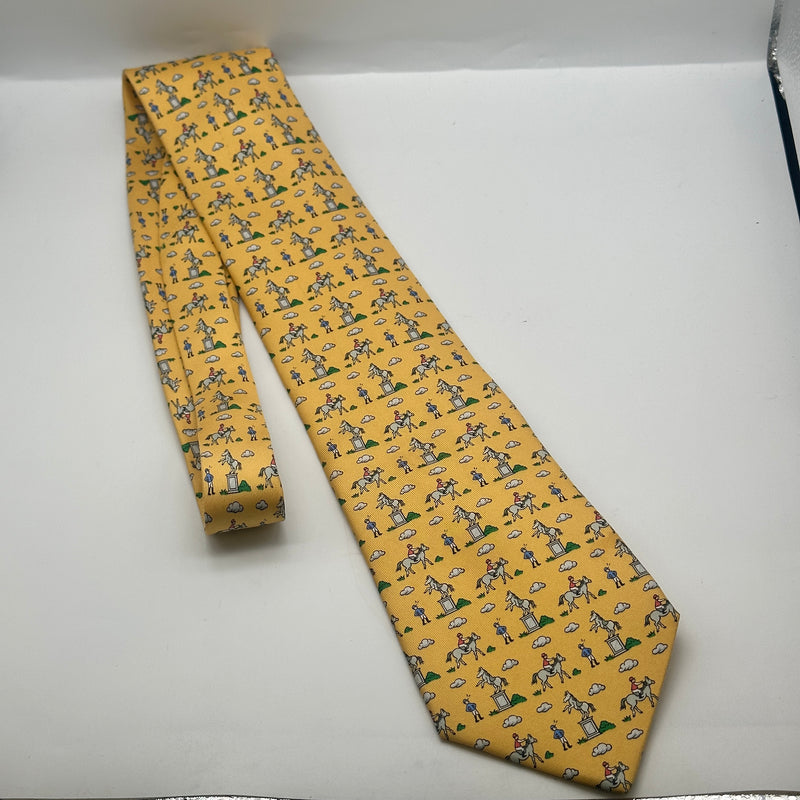 HERMÈS 100% Silk Yellow Ties for Men for sale HERMÈS 100% Silk Yellow Ties for Men for sale