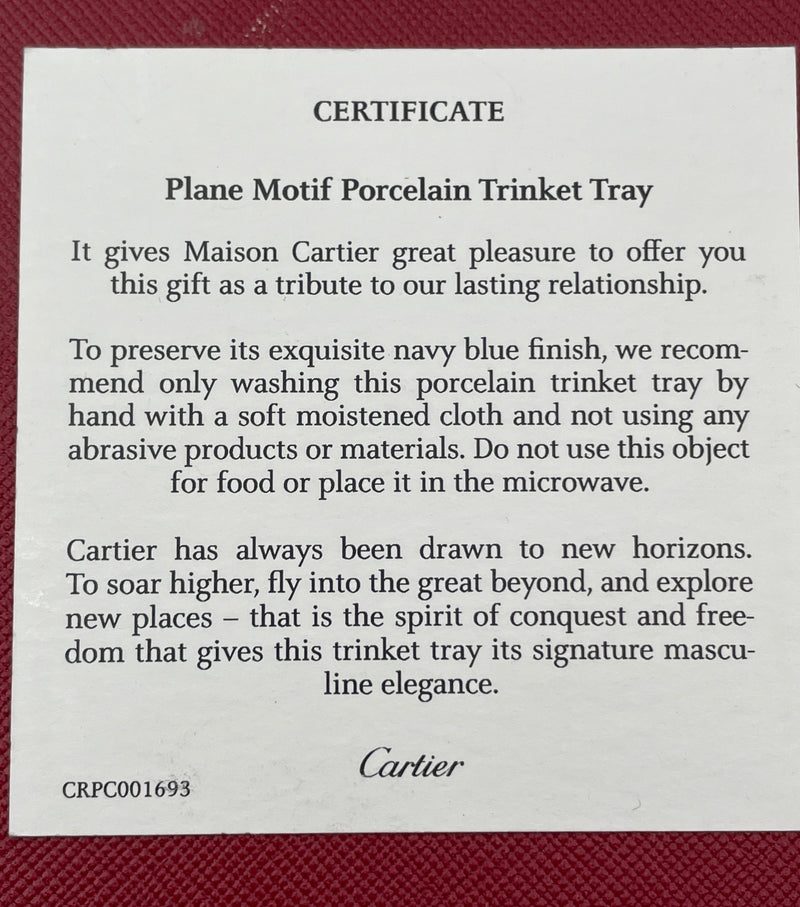 Cartier Plane Motif Porcelain Trinket Tray – Elite HNW - High End