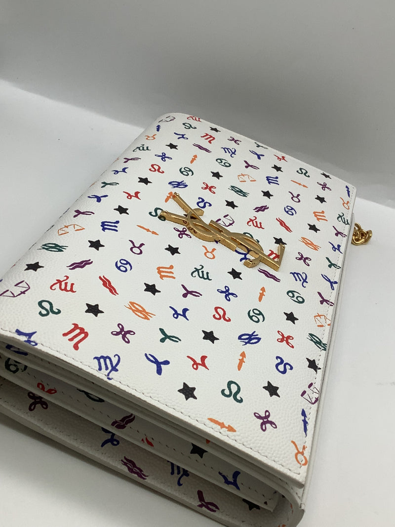 Yves Saint Laurent Zodiac Print White Clutch – Elite HNW - High