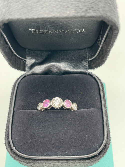 Tiffany Diamond and Pink Sapphire Ring