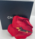 Chanel Camelia Brooch Red