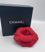 Chanel Camelia Brooch Red