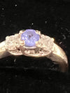 A Beautiful diamond and tanzanite three stone ring