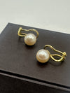 9ct Yellow Gold Cultured Pearl Clip On Earrings