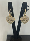 Chanel Re-Worked Heart Drop Earrings Gold Plated