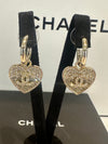 Chanel Re-Worked Heart Drop Earrings Gold Plated
