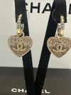 Chanel Re-Worked Heart Drop Earrings Gold Plated