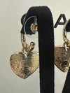 Chanel Re-Worked Heart Drop Earrings Gold Plated