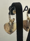 Chanel Re-Worked Heart Drop Earrings Gold Plated