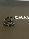 Re-Worked Chanel Black CZ Earrings CC Logo