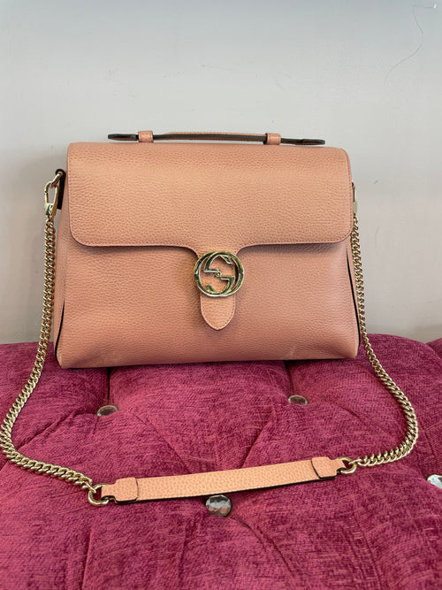 Pink Dollar Interlocking G Crossbody Bag