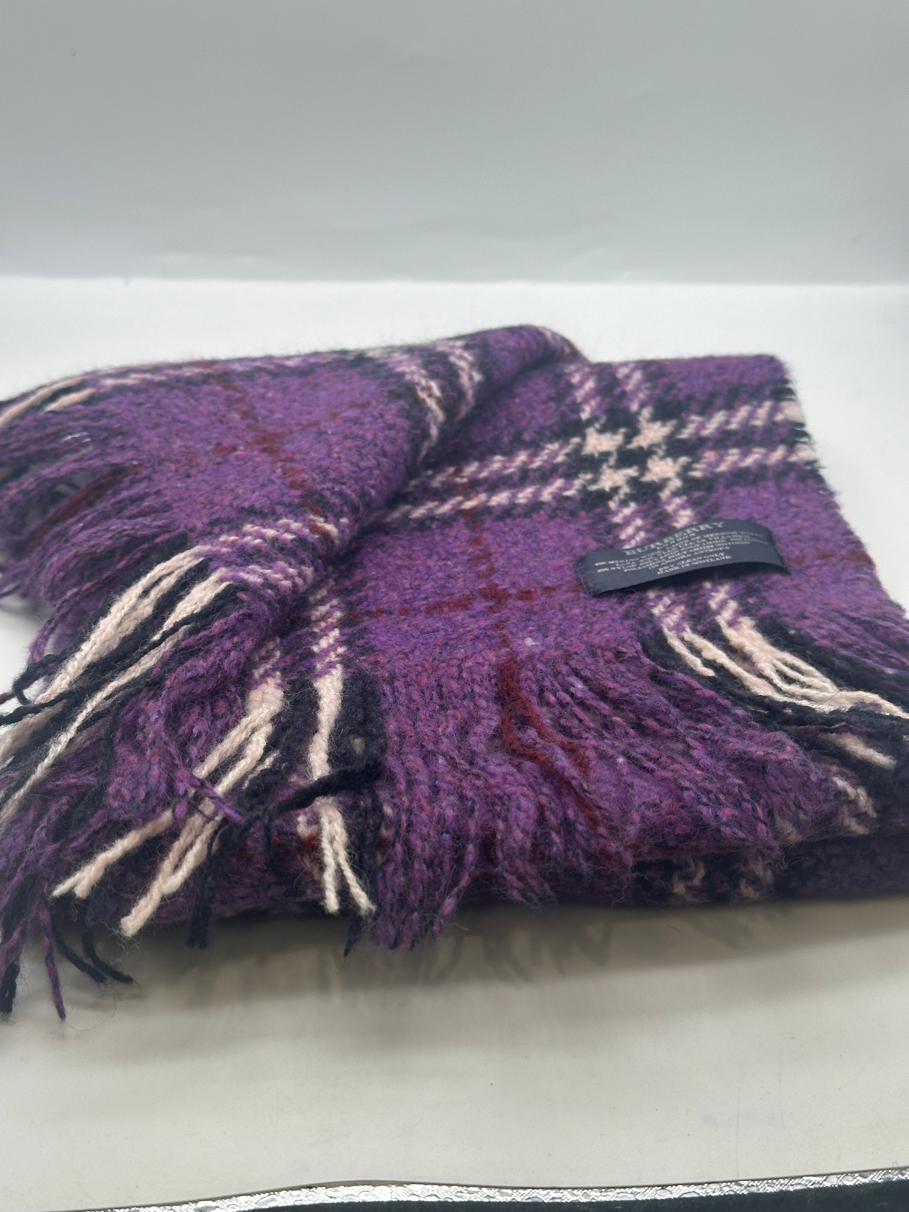 BURBERRY パープル カシミヤ マフラー aq12592 Burberry Purple Muffler Scarf – Elite HNW - High End Watches