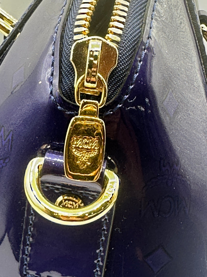 MCM Patent Blue Monogram Top Handle Bag – Elite HNW - High End
