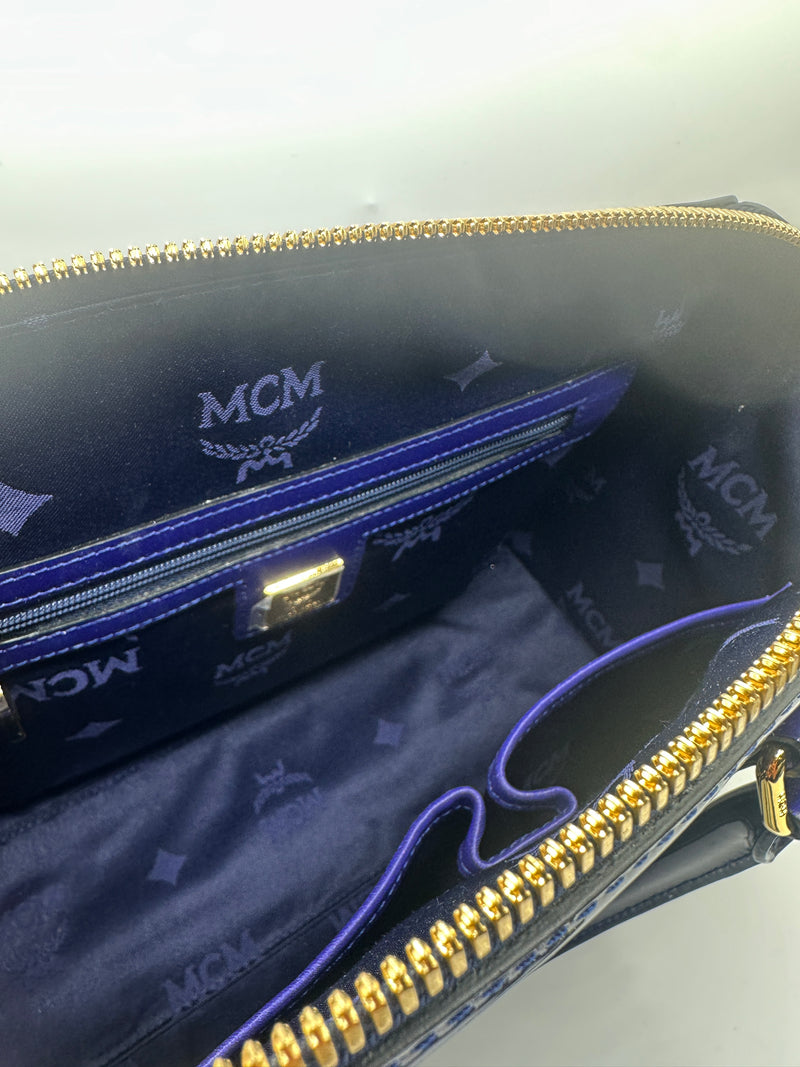 MCM Patent Blue Monogram Top Handle Bag – Elite HNW - High End