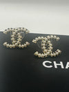 Chanel CC Pearl And Black Crystal Studs