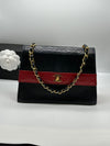 Vintage Chanel Trapizoid Bag Red And Navy Blue