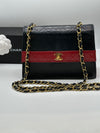 Vintage Chanel Trapizoid Bag Red And Navy Blue