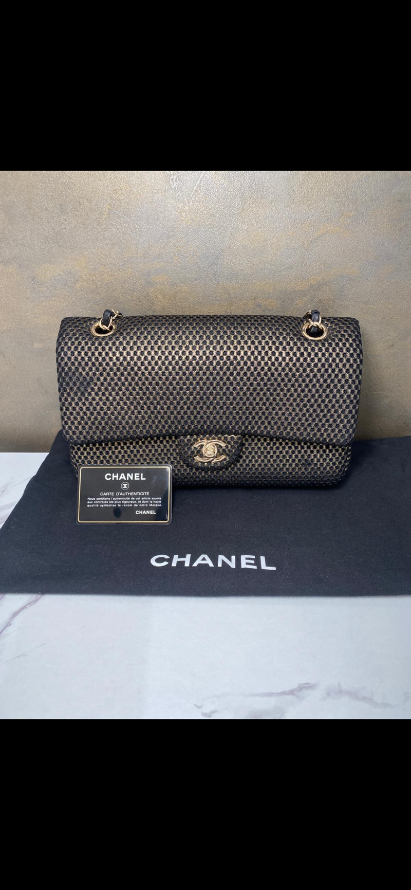 Chanel Black and Gold Medium flap bag