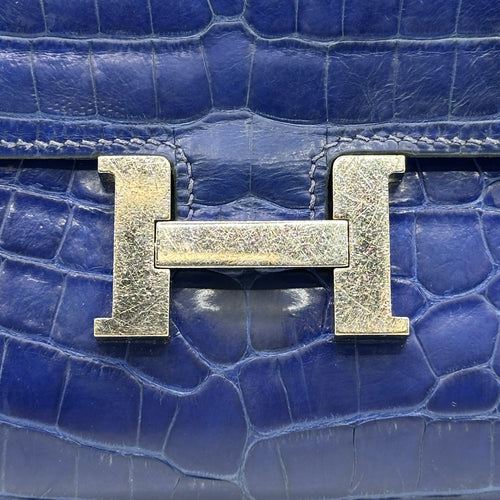 Hermes Alligator Purse, Blue
