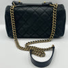 Chanel Globe -Trotter Flap Bag In Black Quilted Caviar