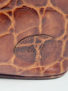 Vintage Mulberry Brown Croc-Embossed Crossbody