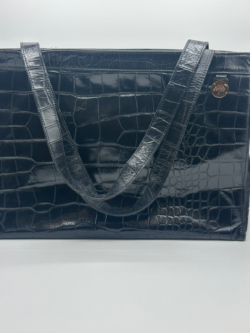 Vintage Black Croc-Embossed Mulberry Handbag – Elite HNW - High