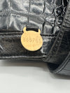 Vintage Black Croc-Embossed Mulberry Handbag