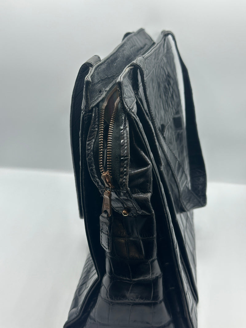 Vintage Black Croc-Embossed Mulberry Handbag – Elite HNW - High
