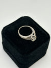 18ct White Gold Diamond Soliatre Ring Set With Diamond Shoulders