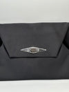 Lulu Guinness Black Satin Clutch Hadbag